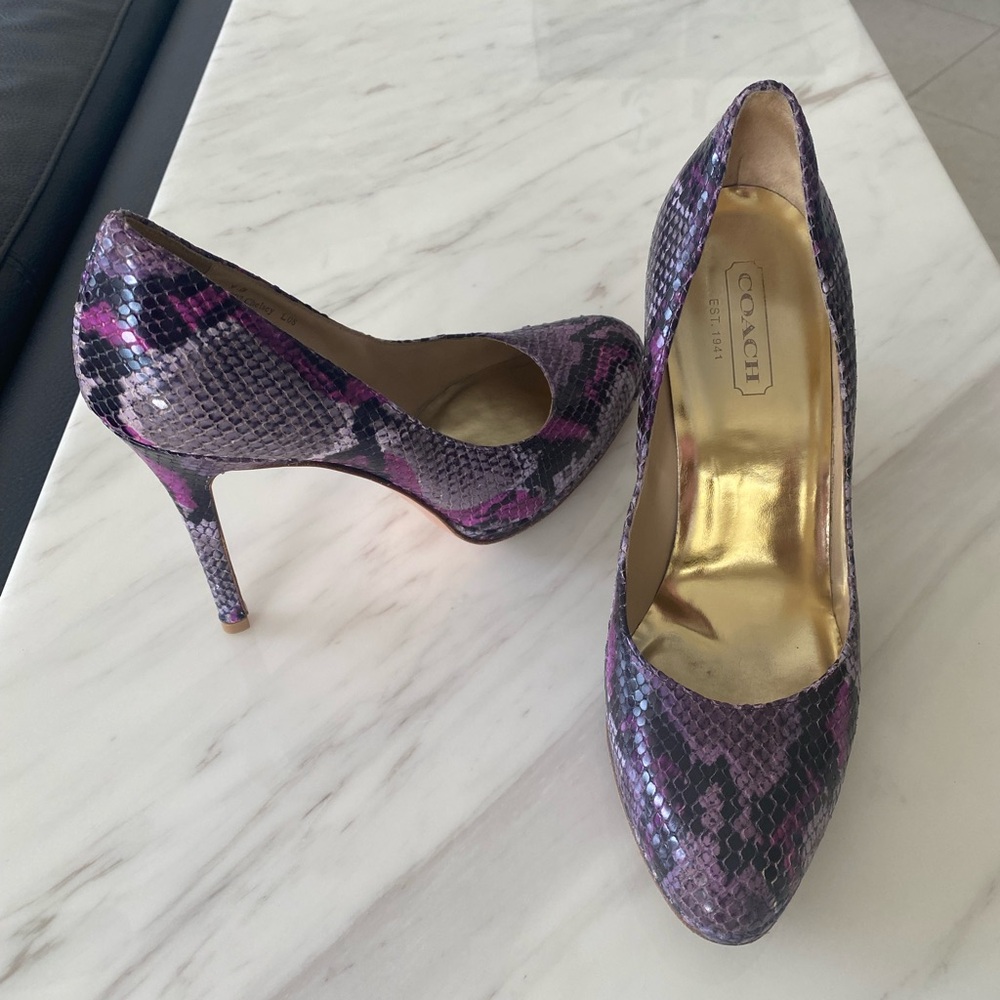 Coach Chelsey Snake Multicolor  Leather Pumps